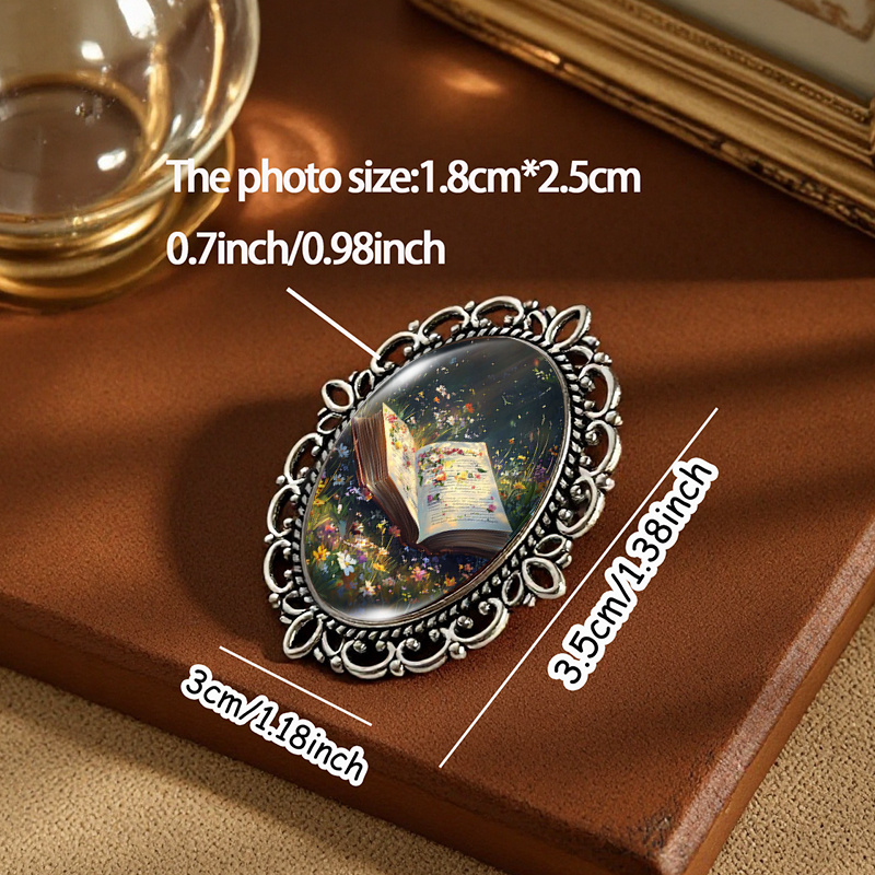 Flowers and Books Fashion Brooch, Decorative Accessory